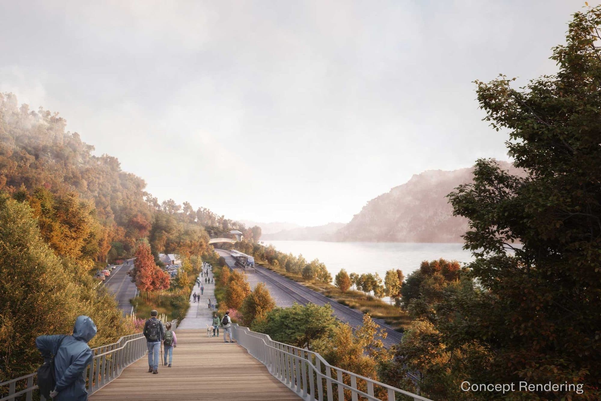 The Breakneck Connector and bridge under construction